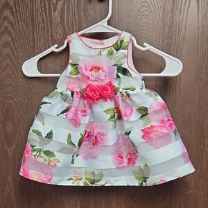 Mia & Mimi Baby Dress with Pink Trim